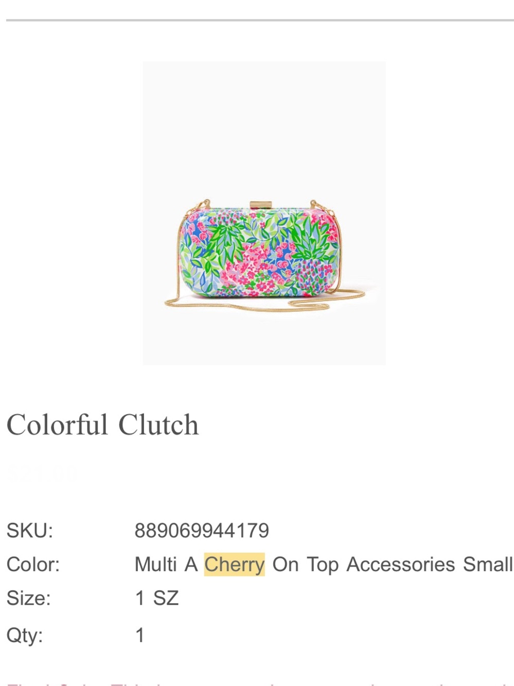 Colorful Clutch Multi A Cherry On Top